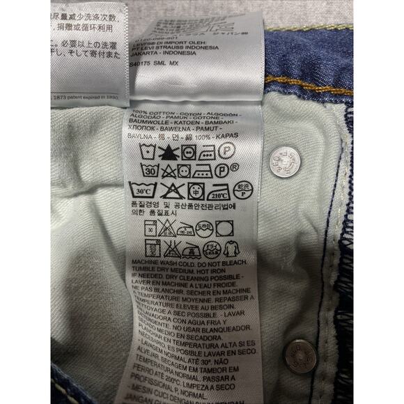 Levis 527 Jeans Mens Tag 33x30 Actual 33x29 Blue Bootcut Slim Western Dark - Picture 6 of 13